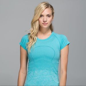 Blue Lululemon Swiftly shirt